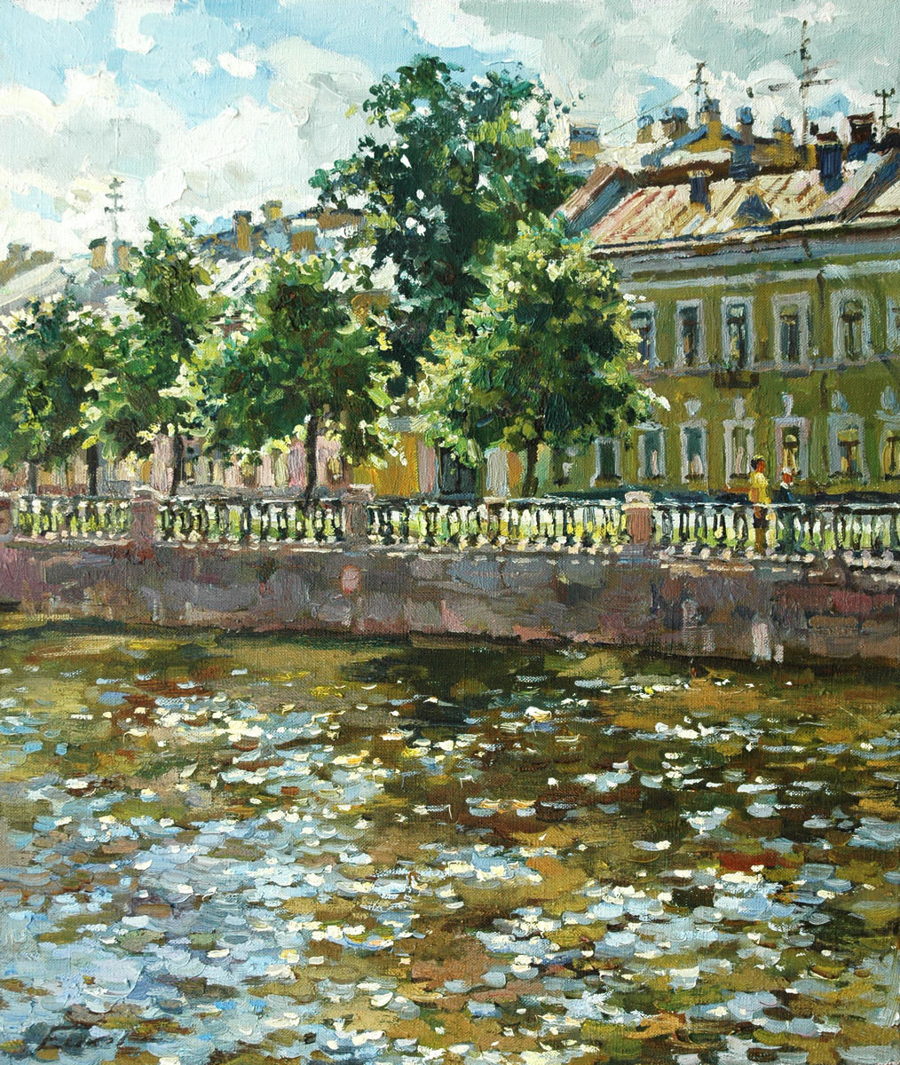 Еськов.Канал - город, пейзаж, художник - оригинал