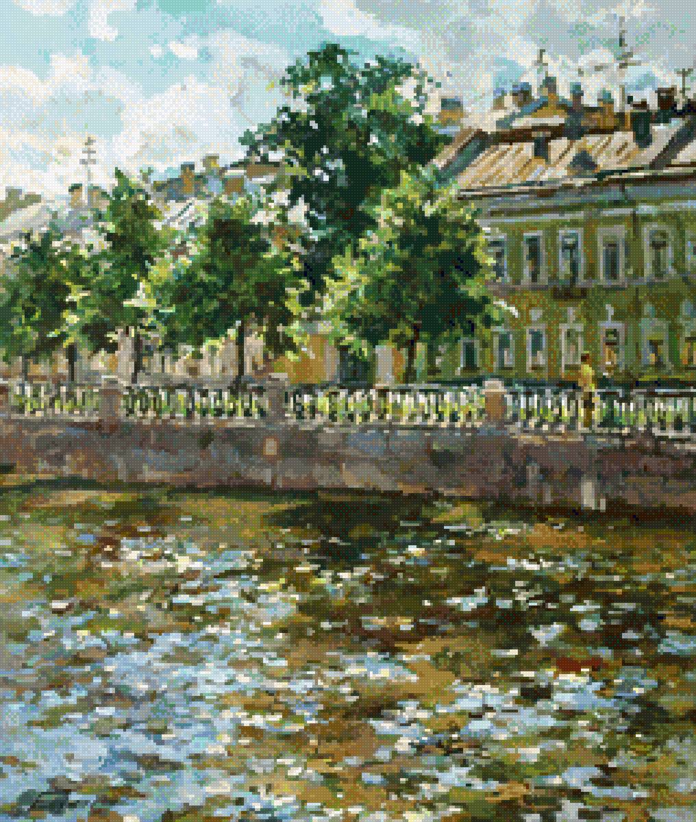 Еськов.Канал - город, художник, пейзаж - предпросмотр