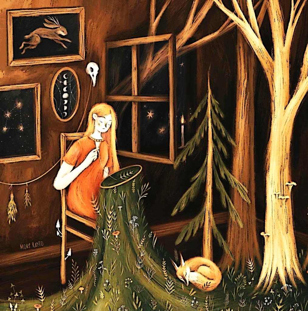 Лисья песнь - лес, магия, рукоделие, лисы, творчество - оригинал