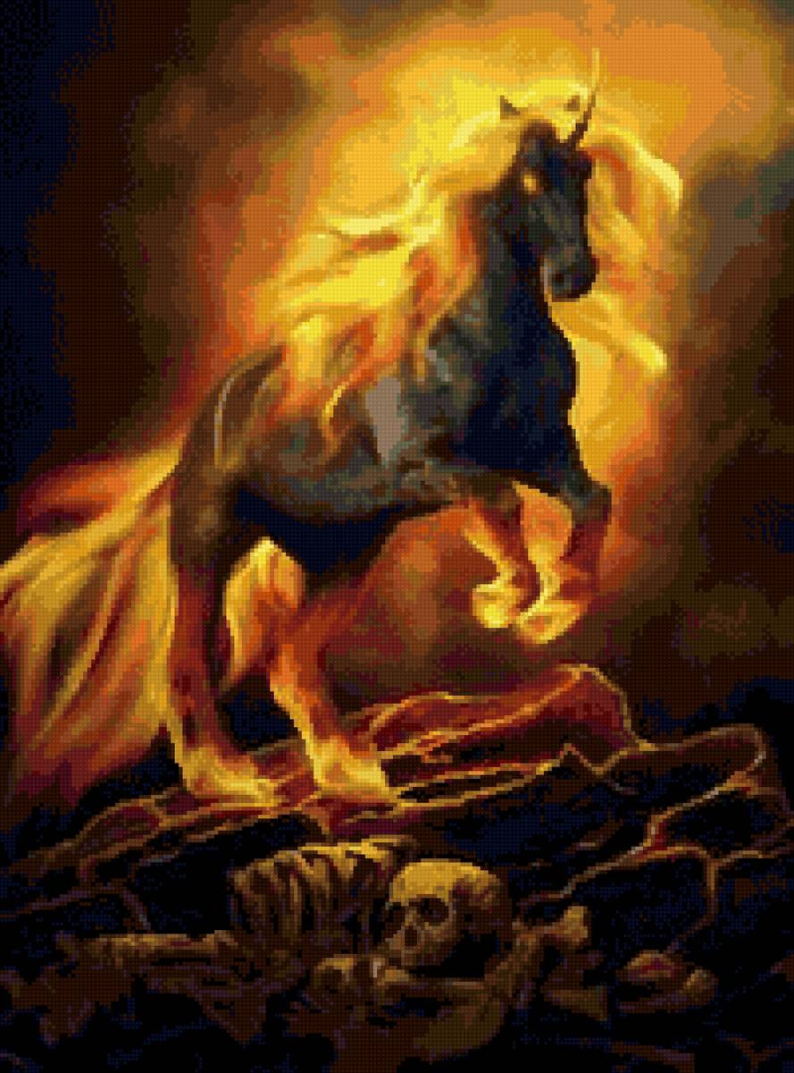 огненная кобылица - конь, лошадь - предпросмотр