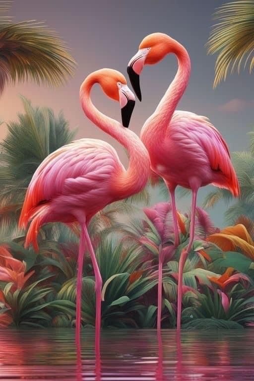 Фламинго - птицы - оригинал