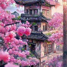 Схема вышивки «Когда цветёт сакура....»