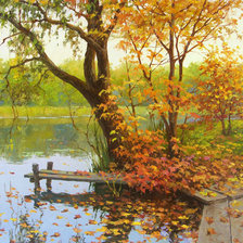 Схема вышивки «Осенний пруд»