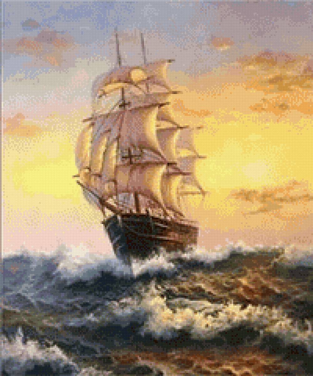 парусник4 - корабль, море - предпросмотр