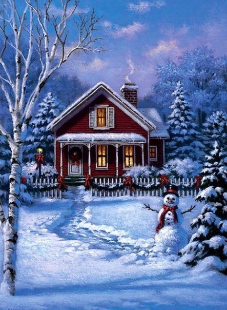 милый дом3 - пейзаж, дом. зима - оригинал