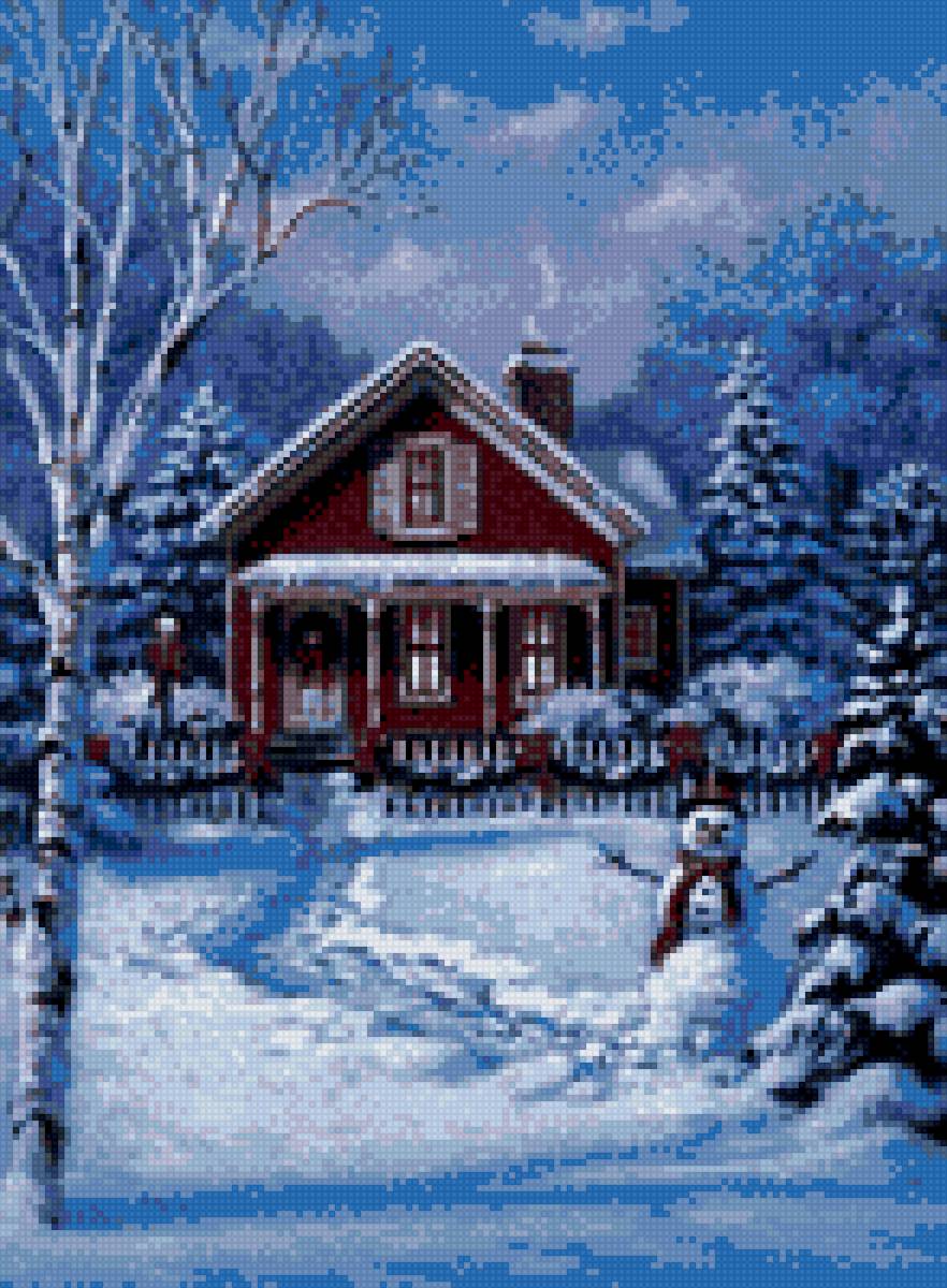 милый дом3 - дом. зима, пейзаж - предпросмотр