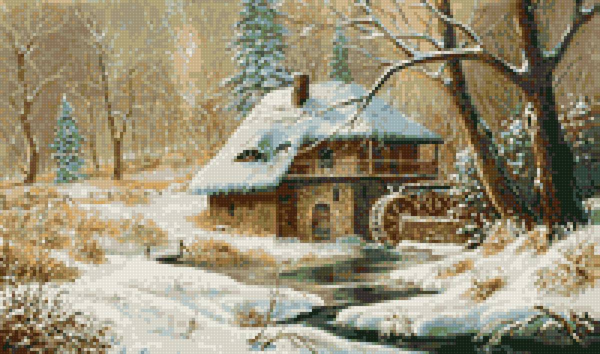 милый дом5 - пейзаж, дом. зима - предпросмотр