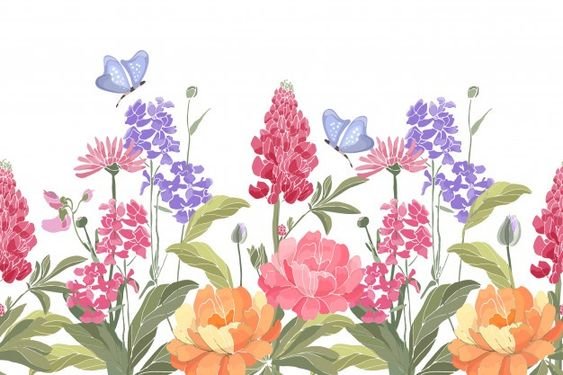 весенний цветочный бордюр - оригинал