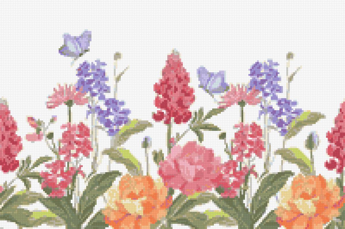 весенний цветочный бордюр - предпросмотр