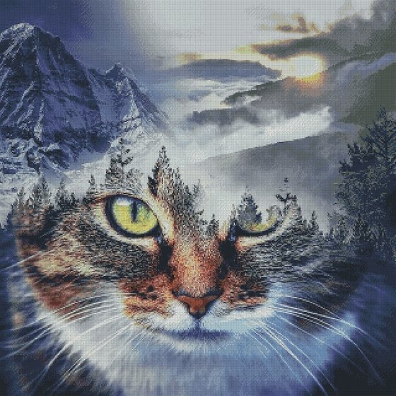 Мистический кот - кот, кайлас, горы - оригинал