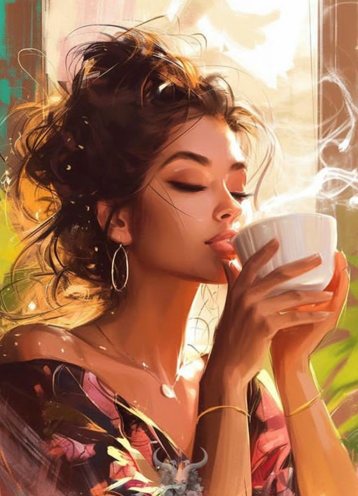 Вкусный кофе - кофе, наслаждение, девушка с кофе, девушка - оригинал