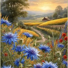 Схема вышивки «Васильки»