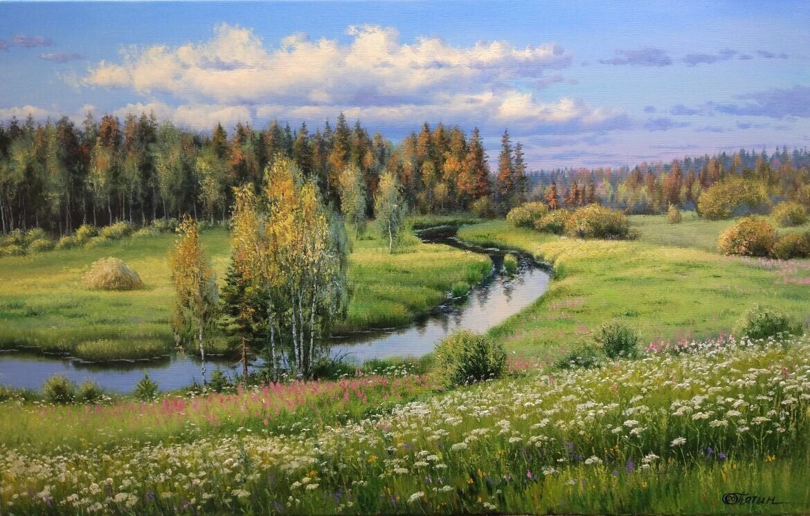 Летний вечер - природа, река, лето - оригинал