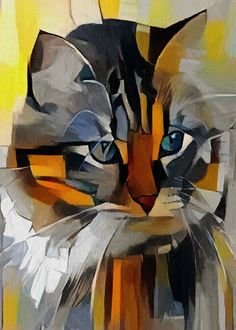 кошка9 - котенок, живопись, кухня, кот, картина, животные, кошка - оригинал