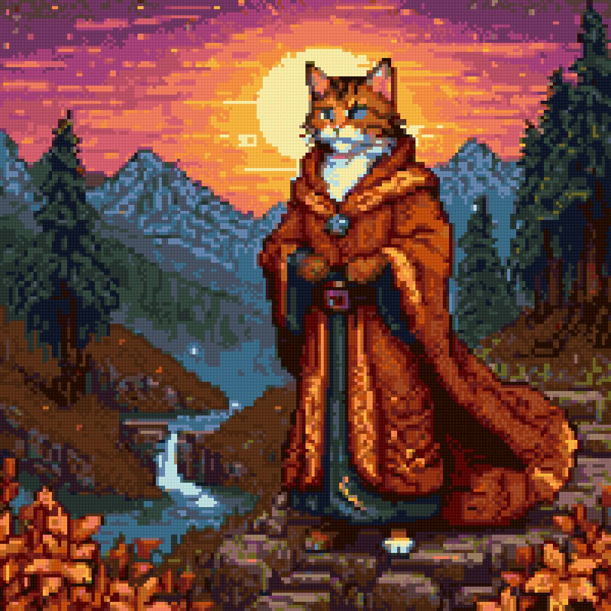 Речная леди - закат, кошка, лес - предпросмотр