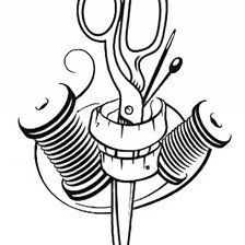 Оригинал схемы вышивки «Логотип Швея-портная» (№2782856)