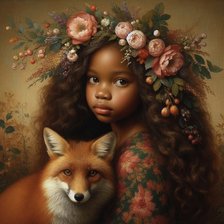 Girl with fox