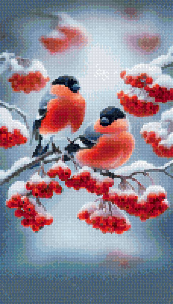 Снегири - птицы - предпросмотр