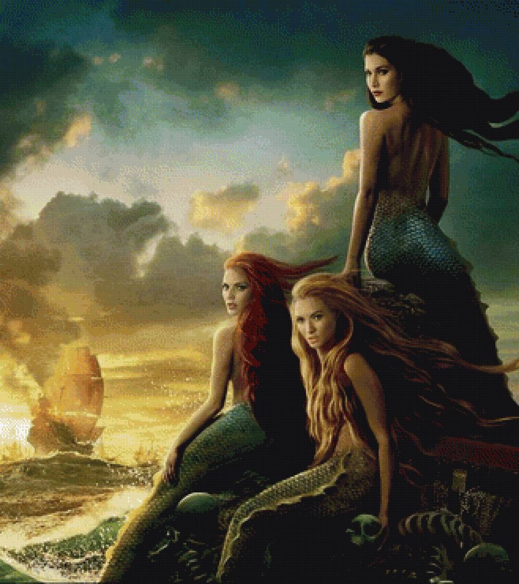 Русалки - море, корабли - предпросмотр