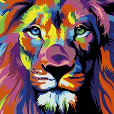 Схема вышивки «радужный лев»