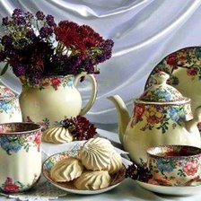 Схема вышивки «чайный сервиз с зефиром»