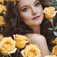 Схема вышивки «девушка в розах»