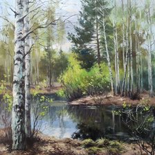 Схема вышивки «Весна в Мещере»