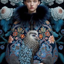 Схема вышивки «Дева в голубом»