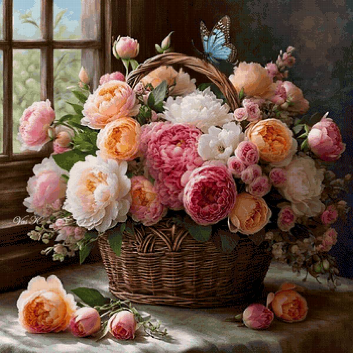 Букет на окне - цветы - предпросмотр