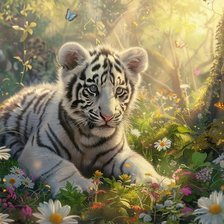 Схема вышивки «Белый тигрёнок»