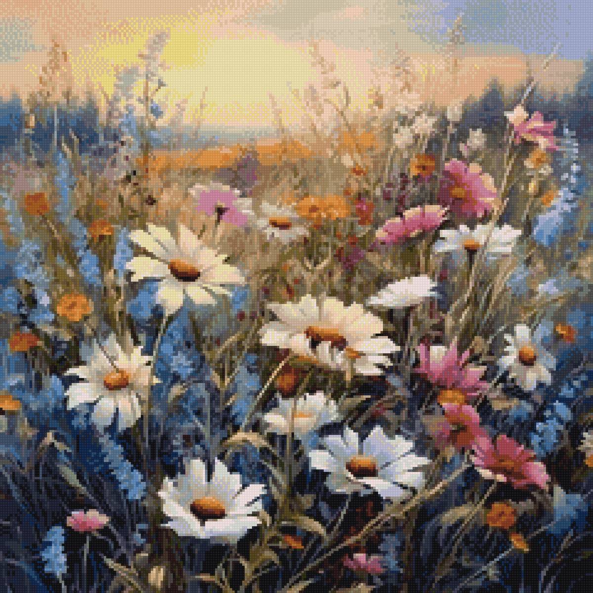 полевые цветы 01 - луг, полевые цветы - предпросмотр