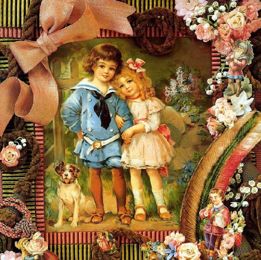 №2787396 - дети, картина, собака - оригинал