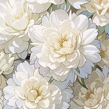 Схема вышивки «Белые цветы пионы»