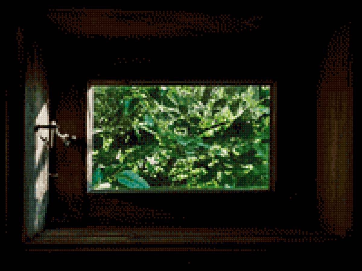 Окошко - окно, баня, зелень - предпросмотр