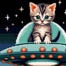 Схема вышивки «котик нло»