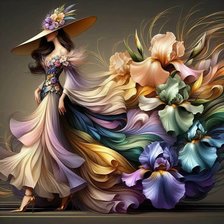 Схема вышивки «Девушка в ирисах»