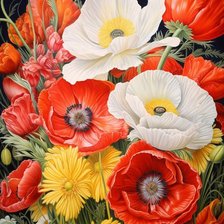 Схема вышивки «Маки»