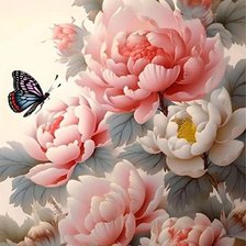 Схема вышивки «Пионы»