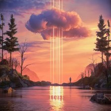 Схема вышивки «Нежное облако в лесу»