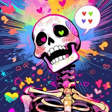 Схема вышивки «Скелет»