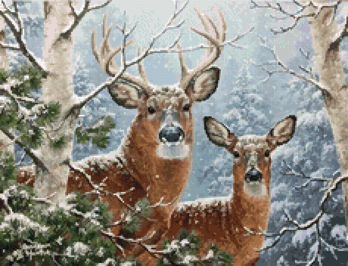№2790666 - олени, абрахам хантер, до 240 крестиков - предпросмотр