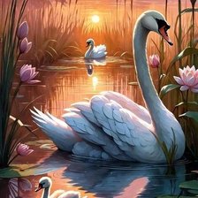 Схема вышивки «Лебеди»