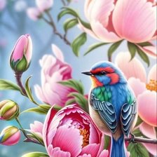 Схема вышивки «Птичка»