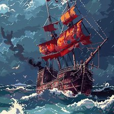 Схема вышивки «корабли крушение»