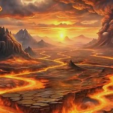 Схема вышивки «Извержение вулкана»