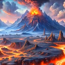 Схема вышивки «Извержение вулкана»