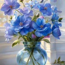 Схема вышивки «Голубой букет»