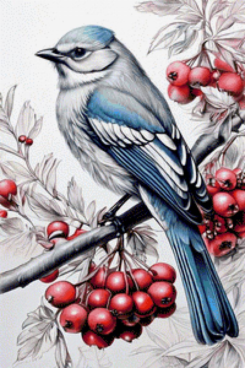 Птица - птица, ягоды - предпросмотр