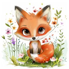 Схема вышивки «Cute Spring Animals - Fox»