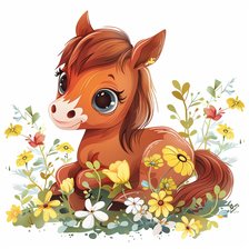 Схема вышивки «Cute Spring Animals - Horse»